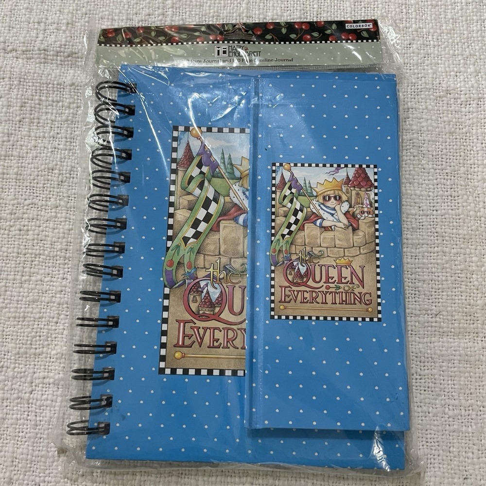 Mary Engelbreit Journal Set Of 2 Queen Of Everything Gift Christmas Folk NEW